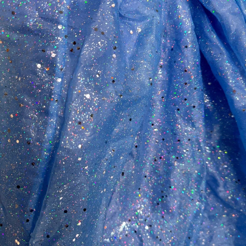 Disney Cinderella Blue Butterfly Sparkle‎ Costume Dress Girls 7-8 Fairy Princess